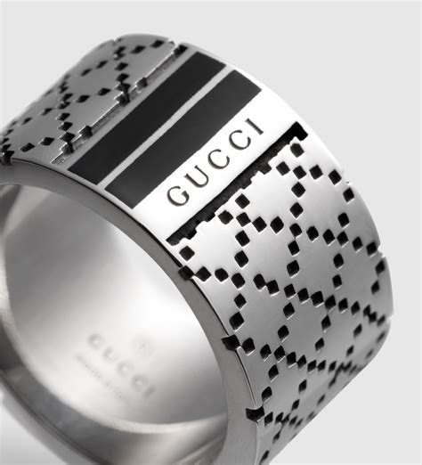 gucci silver ring men's|men's silver chains Gucci.